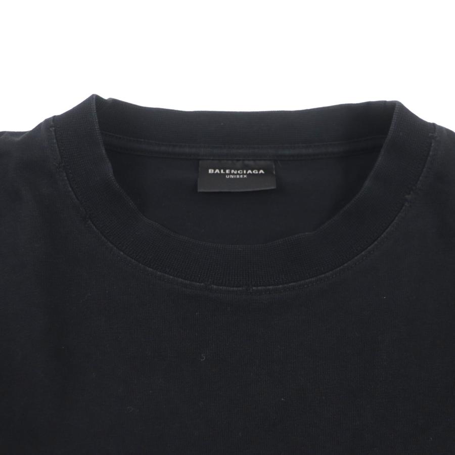 美品 BALENCIAGA ブラック Tシャツ 【12日まで】 新色【BALENCIAGA】BACK ロゴ Tシャツ ミディアムフィット (BALENCIAGA
