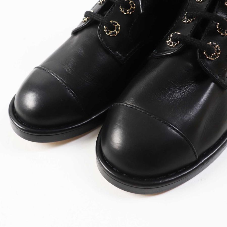 未使用品◎CHANEL シャネル G37287 ココマーク レースアップ レザー 
