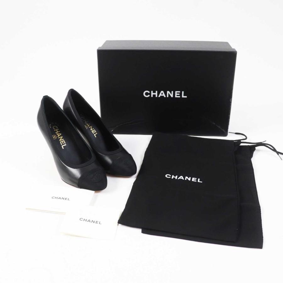 極美品◎CHANEL シャネル G34061 ココマーク アーモンドトゥ 