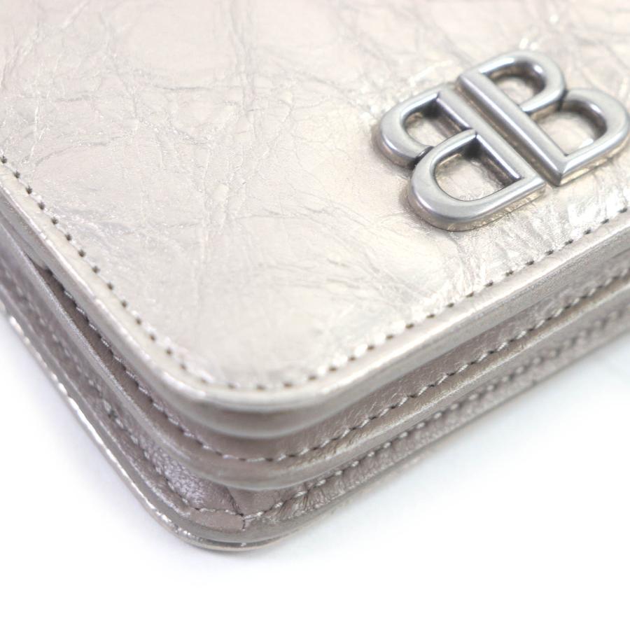 美品□BALENCIAGA バレンシアガ 765459 BBロゴ シルバー金具 レザー 