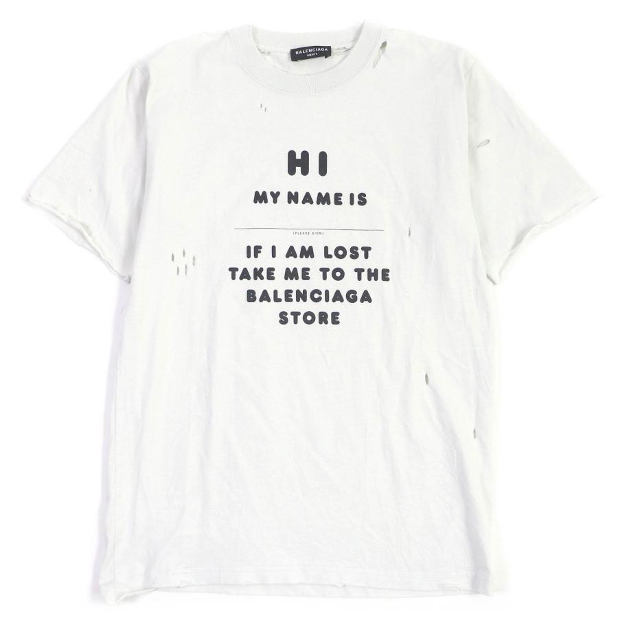 BALENCIAGA UNIFIT ホワイト Tシャツ ダメージ加工 カットソー