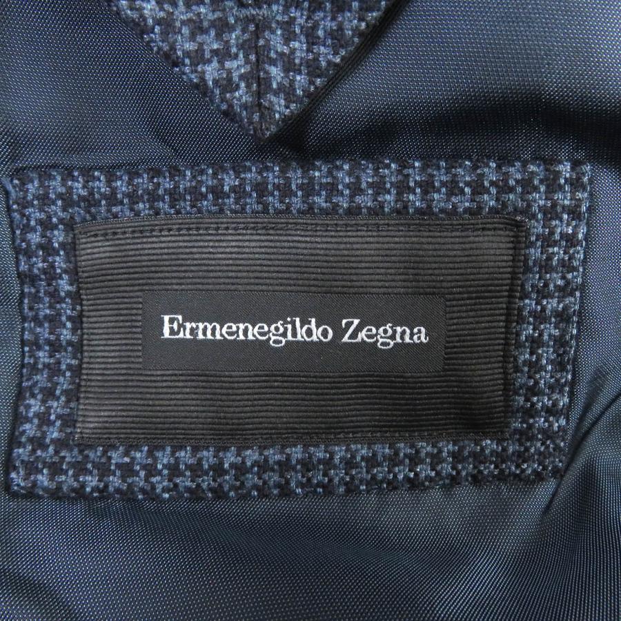 美品□Ermenegildo Zegna エルメネジルドゼニア シルク カシミヤ 千鳥 