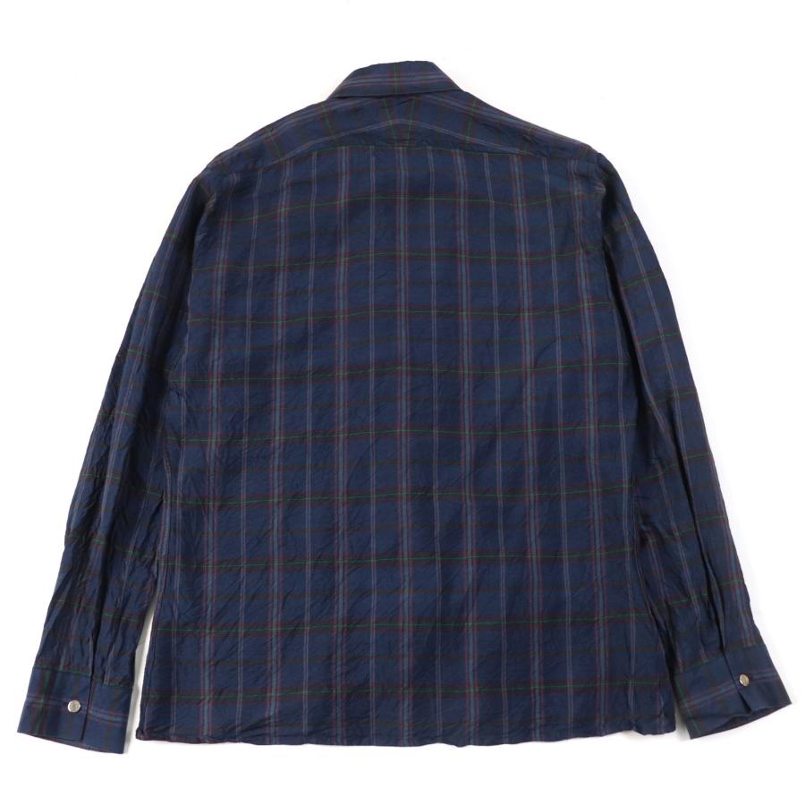 HERMES 美品○HERMES エルメス シルク100% セリエボタン シワ加工 長袖  