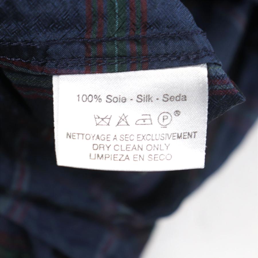 HERMES 美品○HERMES エルメス シルク100% セリエボタン シワ加工 長袖  