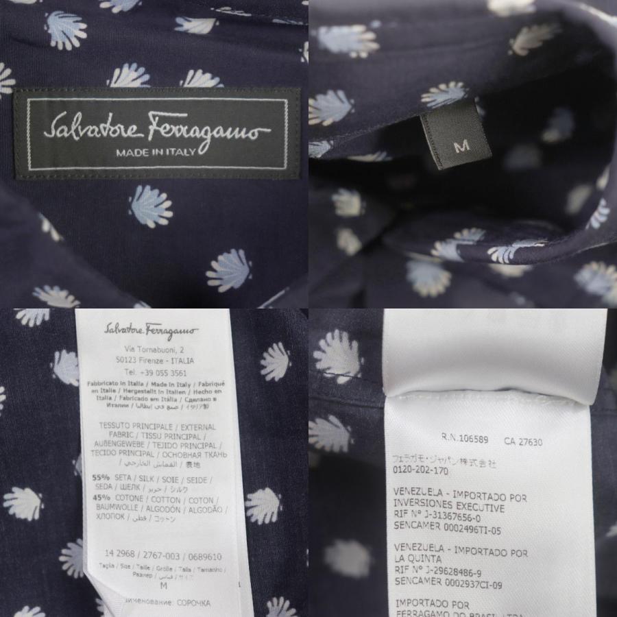 美品▽Salvatore Ferragamo サルヴァトーレフェラガモ シルク55% 総柄 