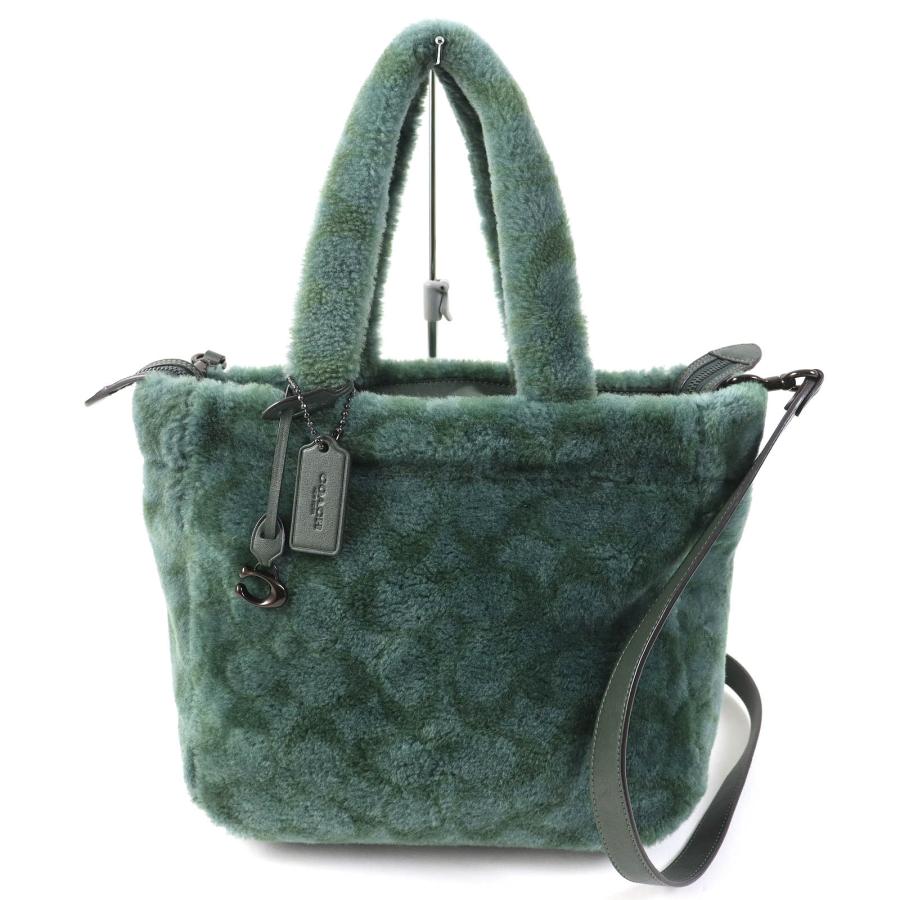 美品△COACH コーチ CC442 トート 28・シグネチャー シアリング 総柄 