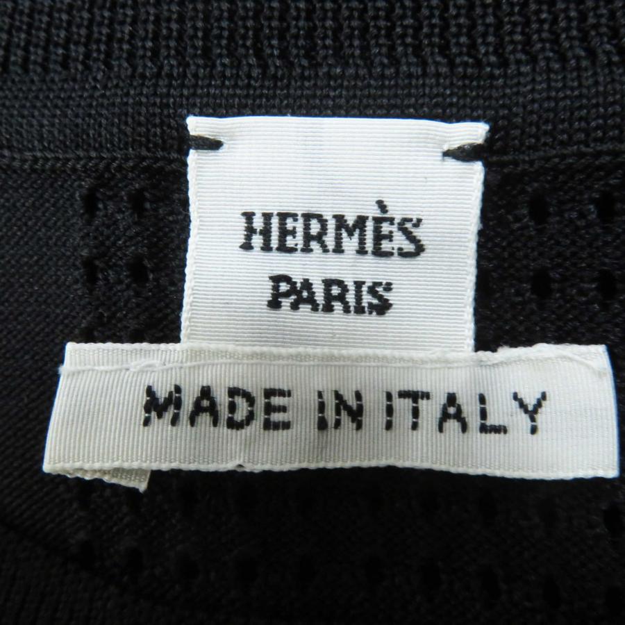 美品☆エルメス*HERMES☆白☆フレンチスリーブ☆ニットカットソー☆38