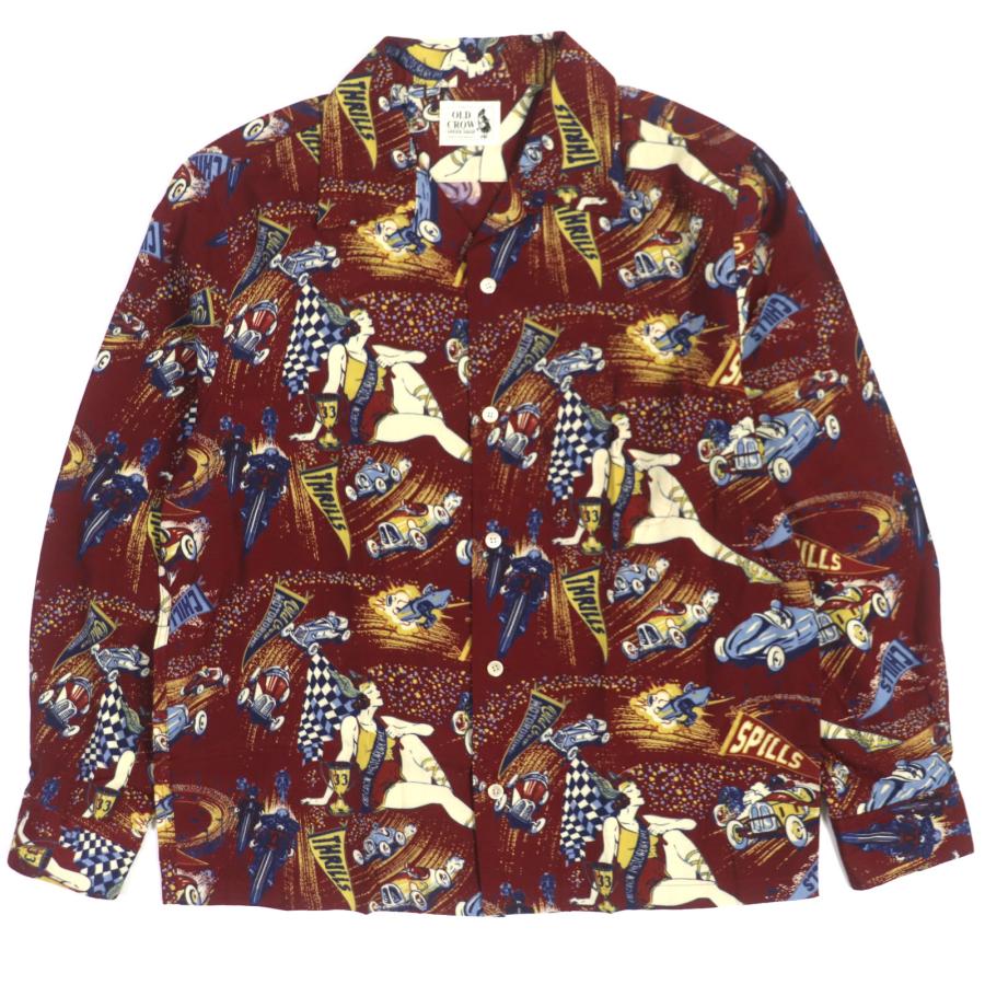 美品▽OLD CROW オールドクロウ OS-21-SS-06 MOTORDROME SHIRTS 