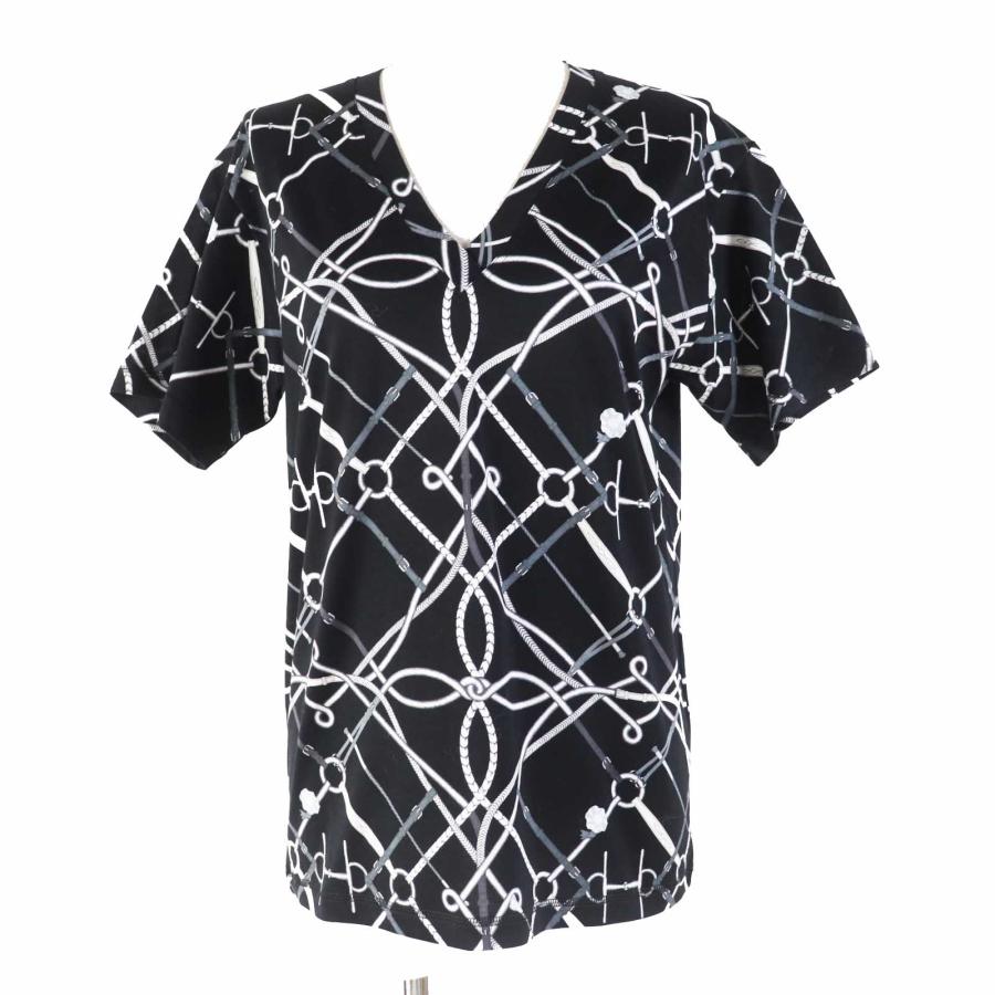 HERMES / Parcours Sans Faute Decardre/Tシャツ/L/コットン/BLK/切替// HERMES（エルメス） 極美品◎HERMES 21SS PARCOURS SANS FAUTE 完璧な