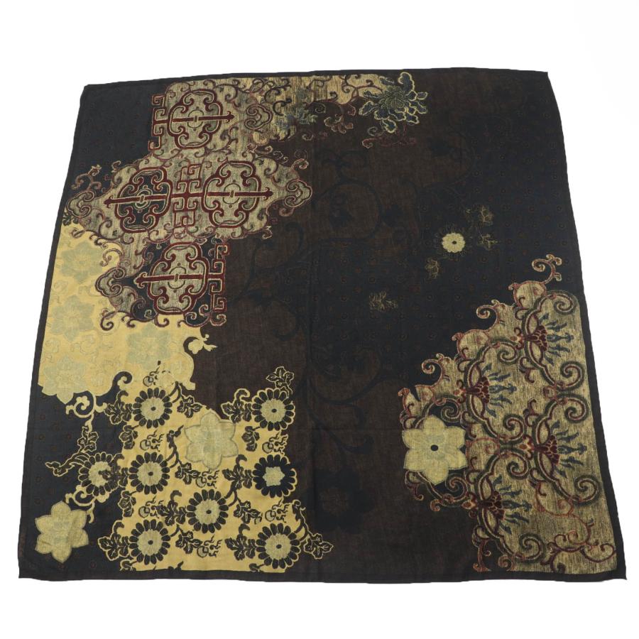 ETRO 未使用品☆ETRO エトロ ウール シルク 総柄デザイン 大判ショール 