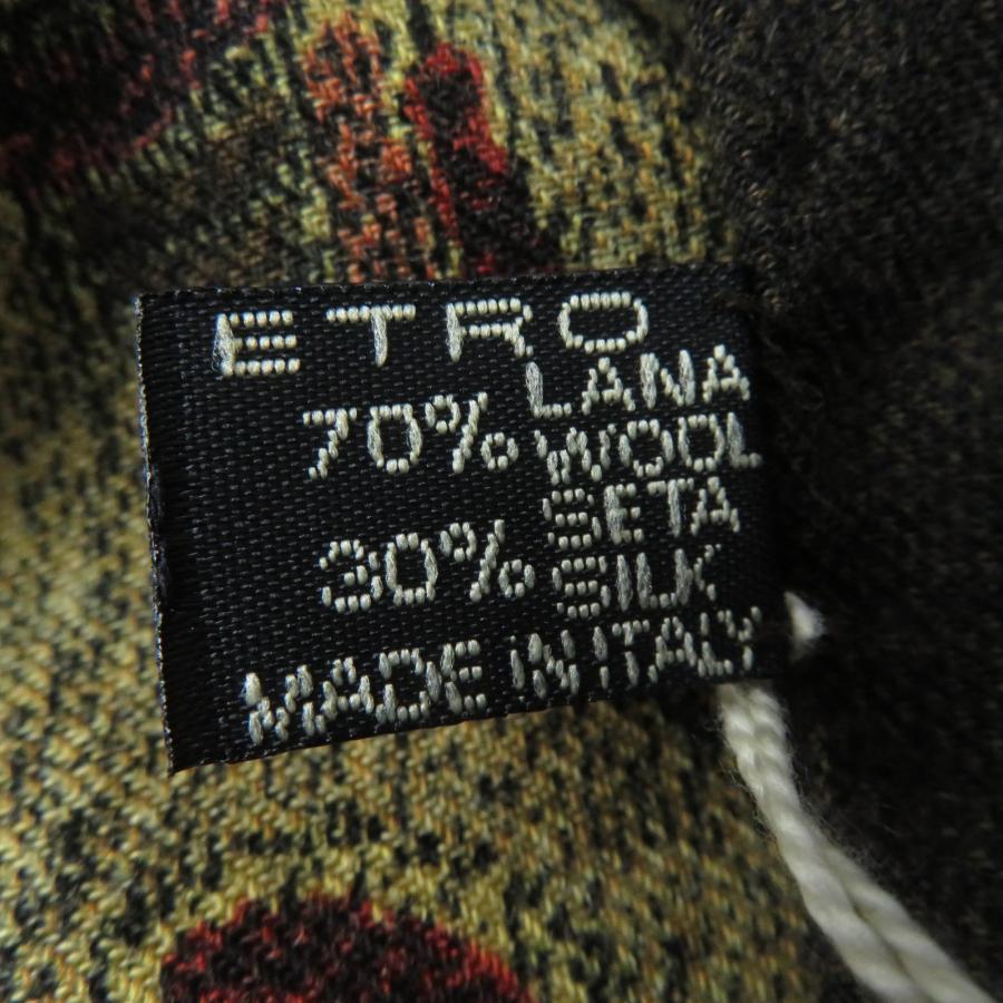 ETRO 未使用品☆ETRO エトロ ウール シルク 総柄デザイン 大判ショール 