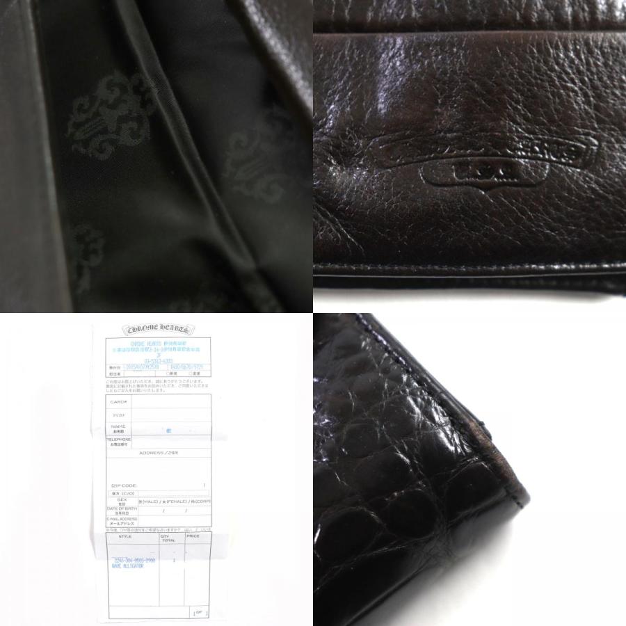 良品▽CHROME HEARTS クロムハーツ WAVE ウェーブ クロスボタン レザー