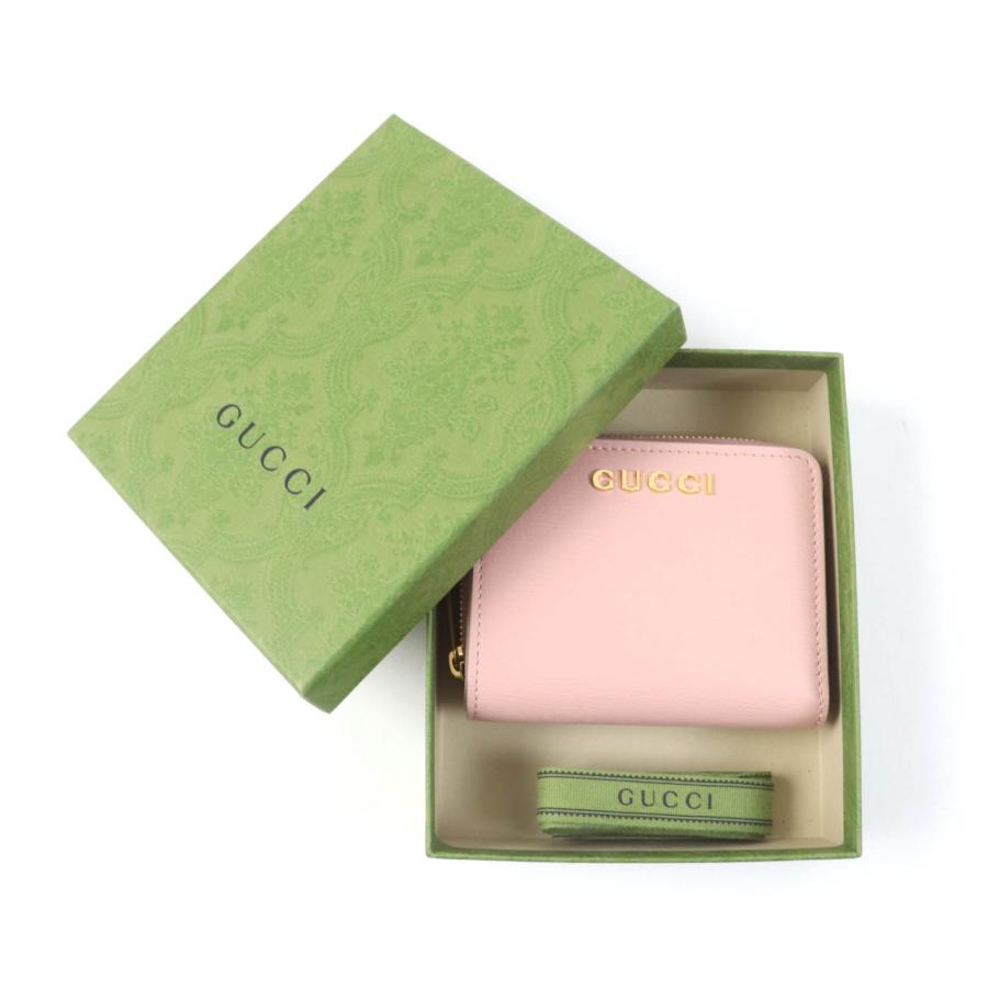 極美品☆GUCCI グッチ 772639 スクリプト ミニ ウォレット ロゴ金具付 