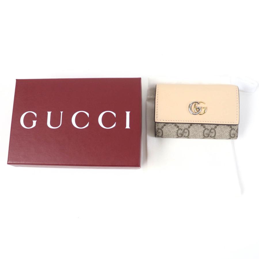 極美品☆GUCCI グッチ 795649 ダブルG キーケース レザー GGスプリームキャンバス ベージュ 箱・保存袋付 伊製 レディース 定価50600円_1