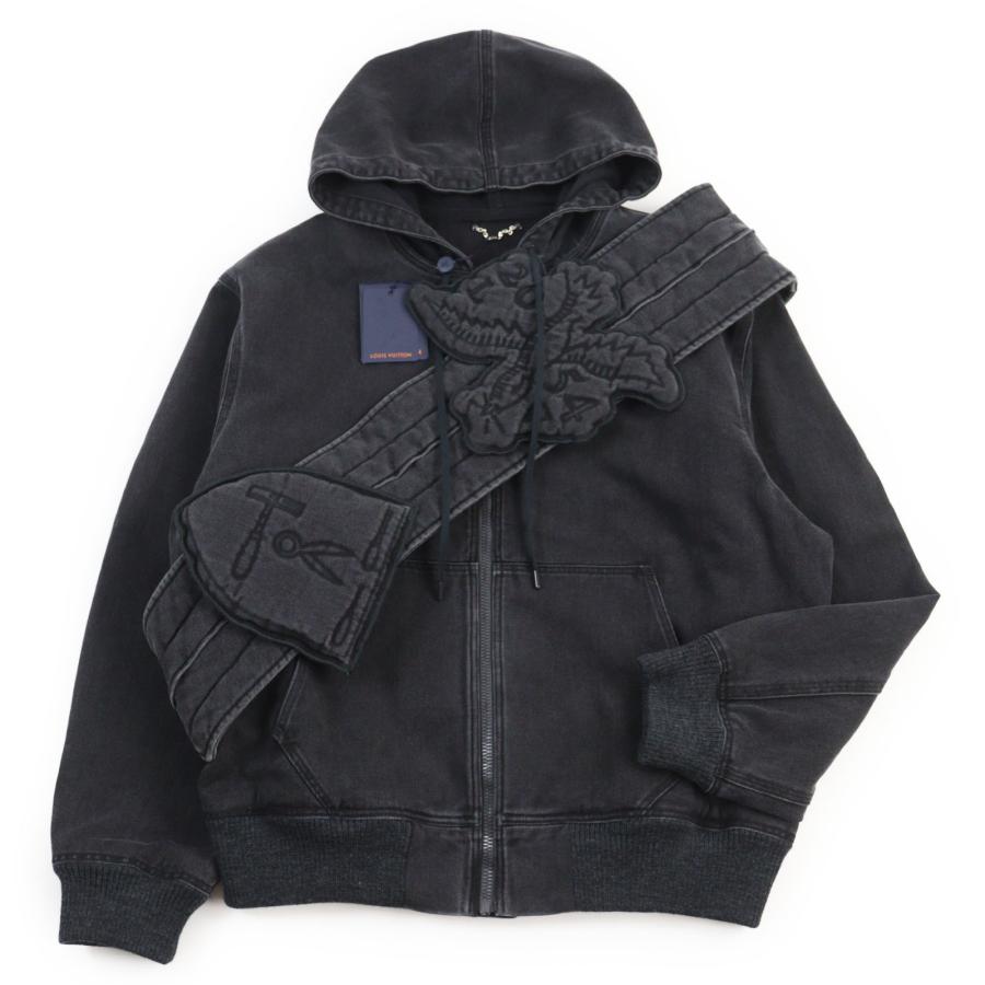 未使用品●LOUIS VUITTON ルイヴィトン ジップスローデニムフーディ ウィズ サッシュアンドパッチ ジップコットンジャケット 50 正規品 LOUIS VUITTON（ルイ・ヴィトン） 未使用品○LOUIS VUITTON ジップ
