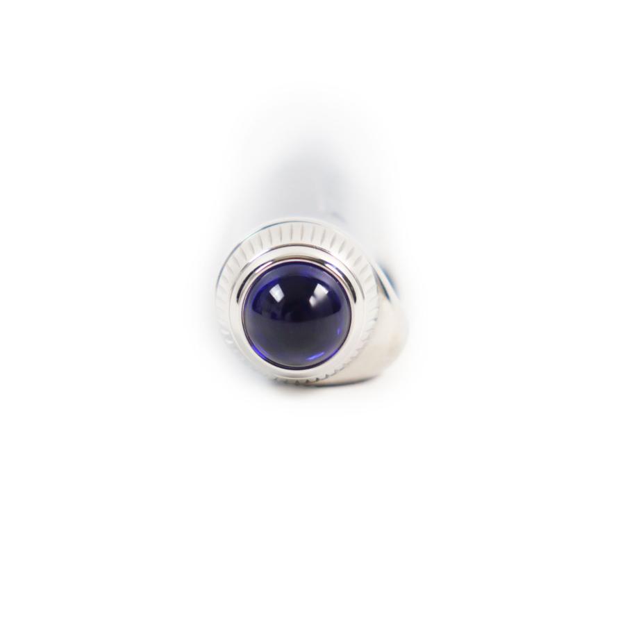 極美品●Cartier カルティエ ロードスター ツイスト式 ブルージェムストーン付き ツイスト式 ボールペン 黒 フランス製 筆記確認済み_3