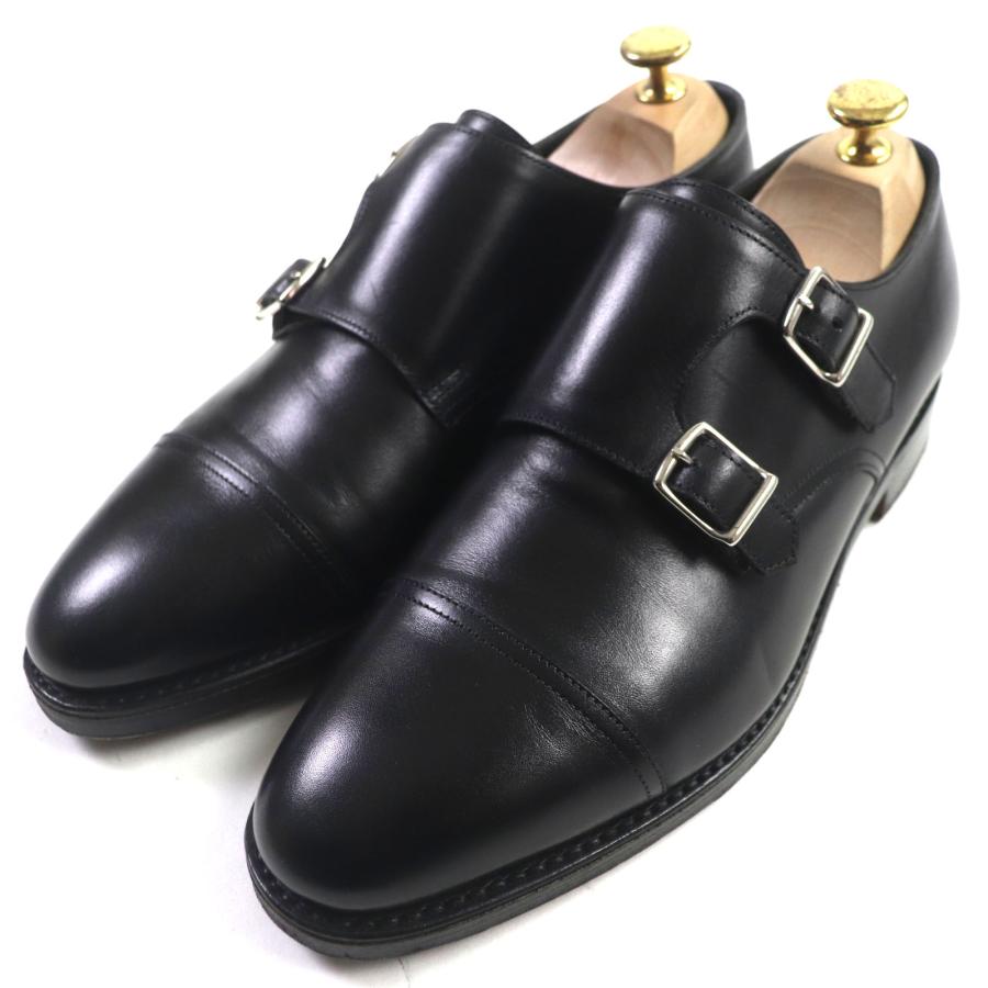 美品▼John Lobb ジョンロブ 9795 WILLIAM ウィリアム ダブルモンクストラップ ストレートチップ レザーシューズ ブラック シルバー金具 6 イングランド製 メンズ JOHN LOBB（ジョンロブ） 美品▽John Lobb 9795 WILLIAM ウィリアム
