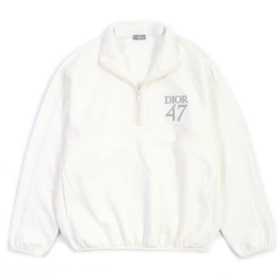 美品▼DIOR ディオール オム 24SS 413J434A0879 ロゴ刺繍 ハーフジップ プルオーバー スウェット ホワイト L イタリア製 正規品 メンズ Dior HOMME 美品▽DIOR ディオール オム 24SS 413J434A0879 ロゴ刺繍
