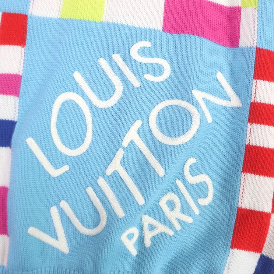 極美品□LOUIS VUITTON ルイヴィトン 1A8P48 2021年 ディストーテッド ジャイアントダミエ セーター ライトブルー XS イタリア製 正規品_3