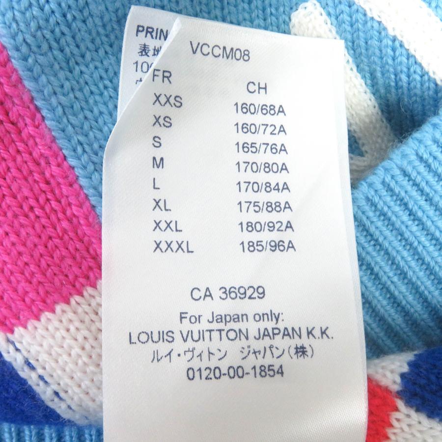 極美品□LOUIS VUITTON ルイヴィトン 1A8P48 2021年 ディストーテッド ジャイアントダミエ セーター ライトブルー XS イタリア製 正規品_7