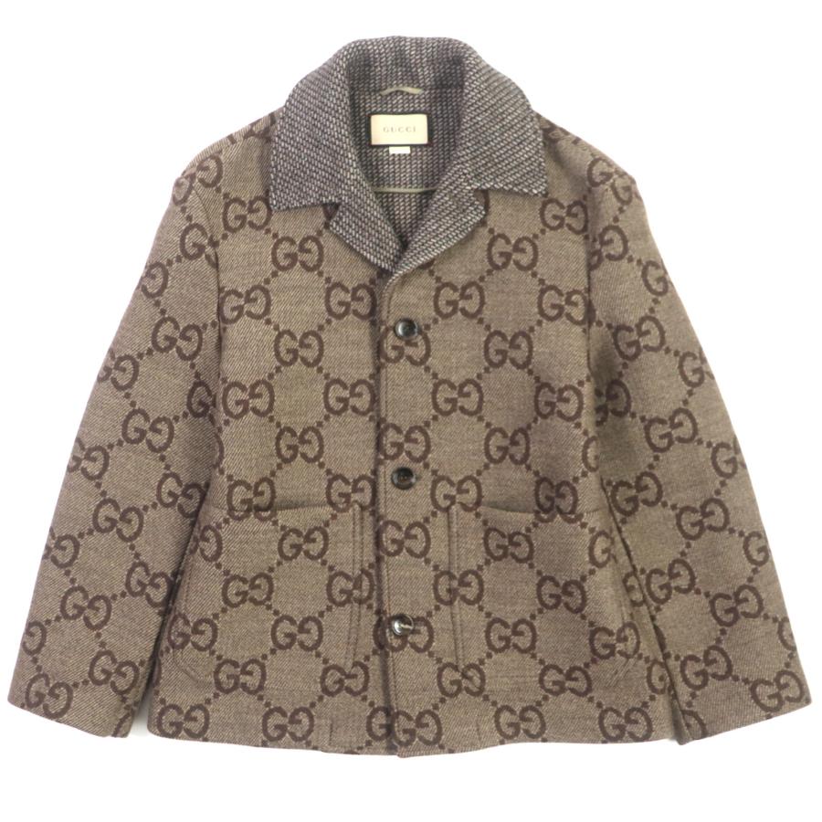 極美品▽GUCCI グッチ 770760 ジャンボGG ウール100% ロゴ入りボタン 