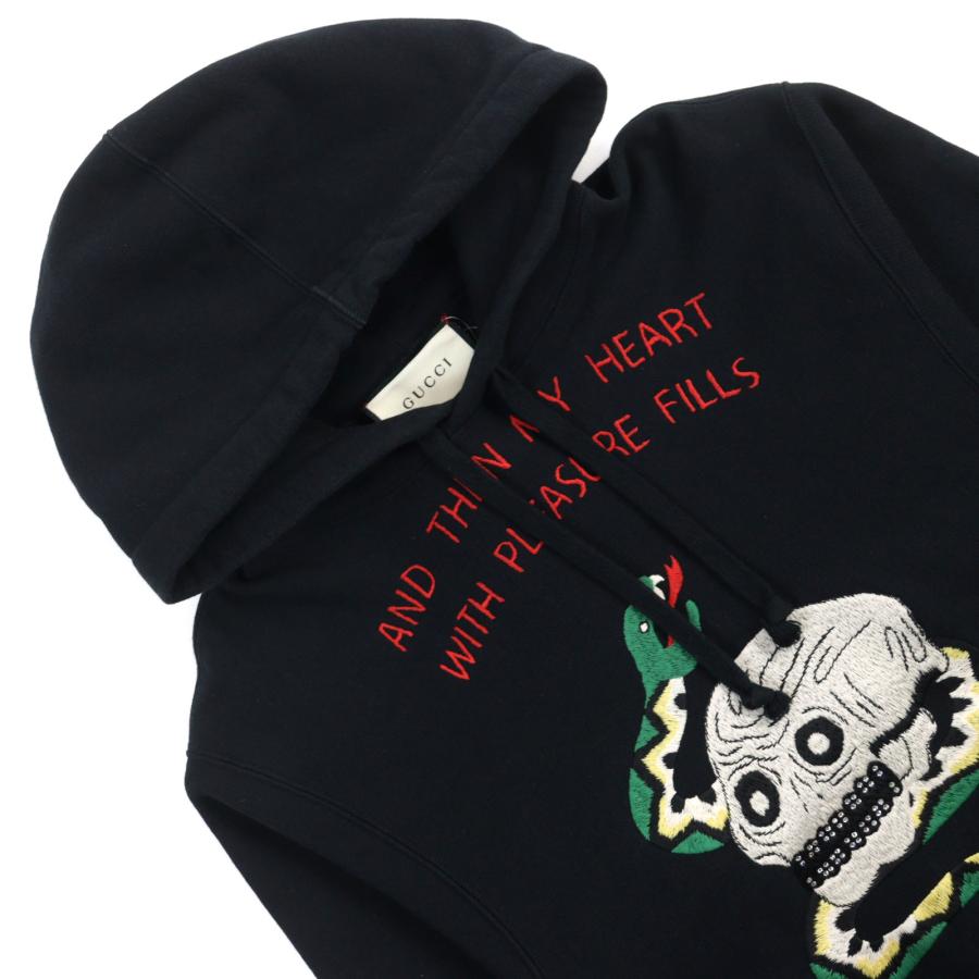 美品○GUCCI グッチ 569828 コットン100% スカルスネークエンブロイ 