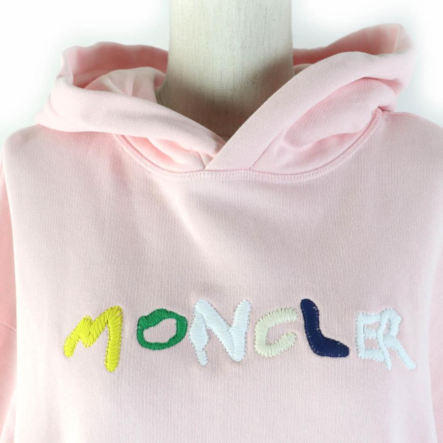 MONCLER - 美品☆MONCLER モンクレール 2023年製 HOODIE コットン100％ ロゴワッペン・ロゴ刺繍入り パーカー ピンク L 正規品 レディース MONCLER（モンクレール） 美品☆MONCLER 2023年製 HOODIE コットン100