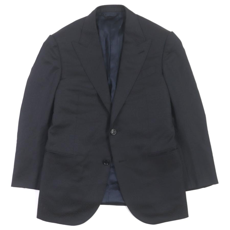 美品▼LOUIS VUITTON ルイヴィトン 23SS モノグラムジャガード ピークドラペル シングルジャケット テーラード ネイビー 48 正規品 LOUIS VUITTON（ルイ・ヴィトン） 美品▽LOUIS VUITTON 23SS