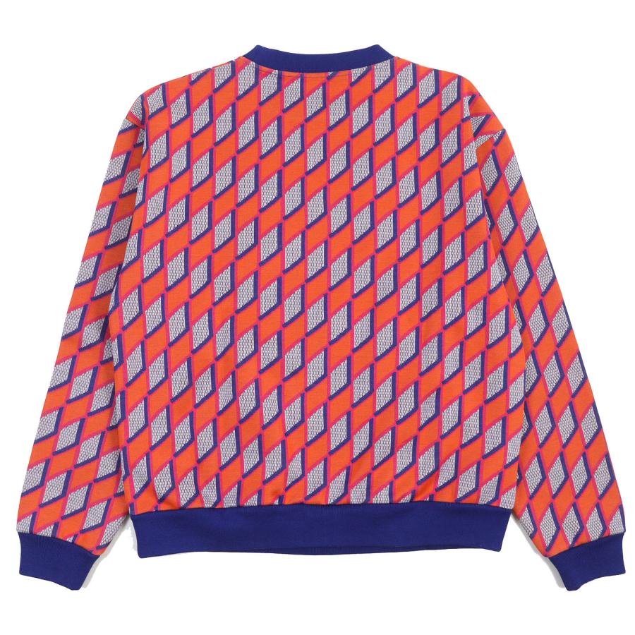 未使用品△LOUIS VUITTON ルイヴィトン 22AW コットン100％ ダイヤモンドダミエ 総柄 ロングスリーブ ニット スウェット オレンジ ブルー M イタリア製 正規品 メンズ オススメ◎ LOUIS VUITTON（ルイ・ヴィトン） 未使用△LOUIS VUITTON 22AW