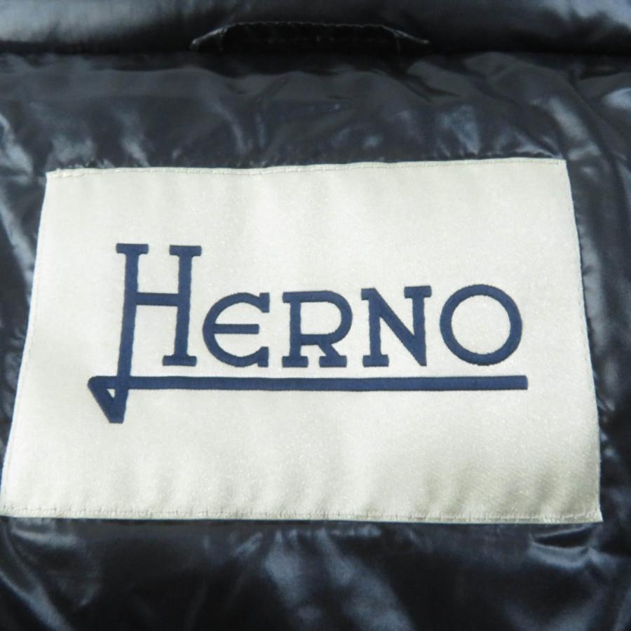 極美品☆Herno ヘルノ 2019年製 PI1017D スタンドカラー 切替デザイン ZIP UP ダウンコート ブラック 36 正規品 レディース