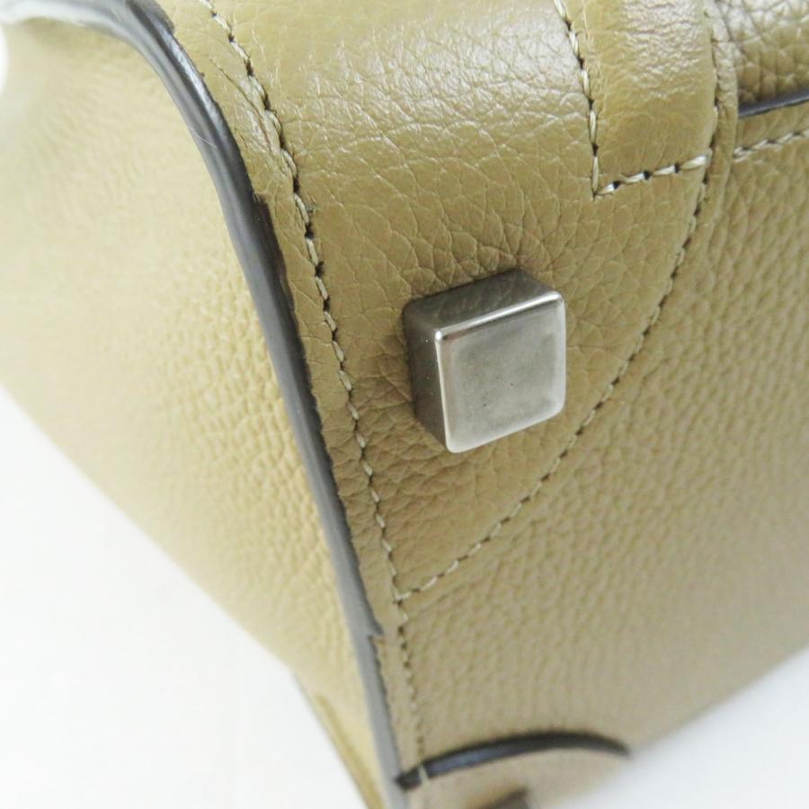 極美品◎CELINE セリーヌ 18979 ラゲージ マイクロ ショッパー デューン ドラムドカーフスキン ハンドバッグ 保存袋付 伊製 定価462000円 CELINE（セリーヌ） 極美品◎CELINE 18979 ラゲージ マイクロ