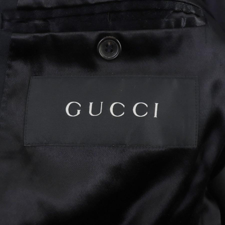 GUCCI 美品▽GUCCI グッチ ウール100% 襟ベロア切替 ロゴ入り GUCCI 美品▽GUCCI グッチ ウール100% 襟ベロア切替 ロゴ入り