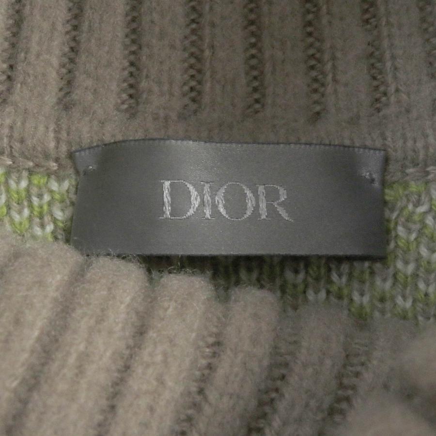 極美品□DIOR ディオール オム 213M638AT426 Leopard Cashmere High Neck Sweater カシミヤ100％ ハイネックニット セーター ベージュ系 M イタリア製 正規品 メンズ Dior HOMME 極美品□DIOR ディオール オム 213M638AT426 Leopard