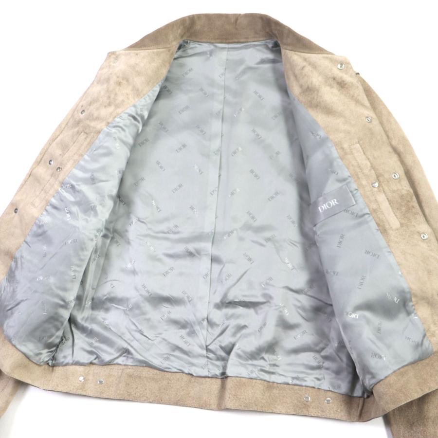 美品▼DIOR ディオール オム Cactus Jack カクタスジャック 283L417A0591 スウェードラム ロゴ入りボタン レザージャケット 50 正規品の画像