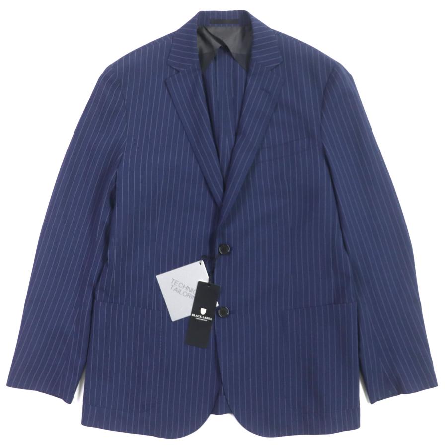 未使用品▼ブラックレーベル・クレストブリッジ 51D11-511-24 ストライプ 裏地チェック柄 本切羽 薄手 テーラードジャケット XL 正規品 未使用品▽ブラックレーベル・クレストブリッジ 51D11-511-24