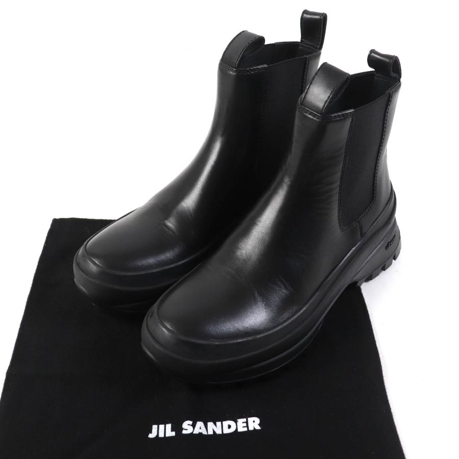 JIL SANDER ブラック サイドゴアブーツ　ジルサンダー JIL SANDER 未使用品△JIL ジルサンダー ビブラムソール