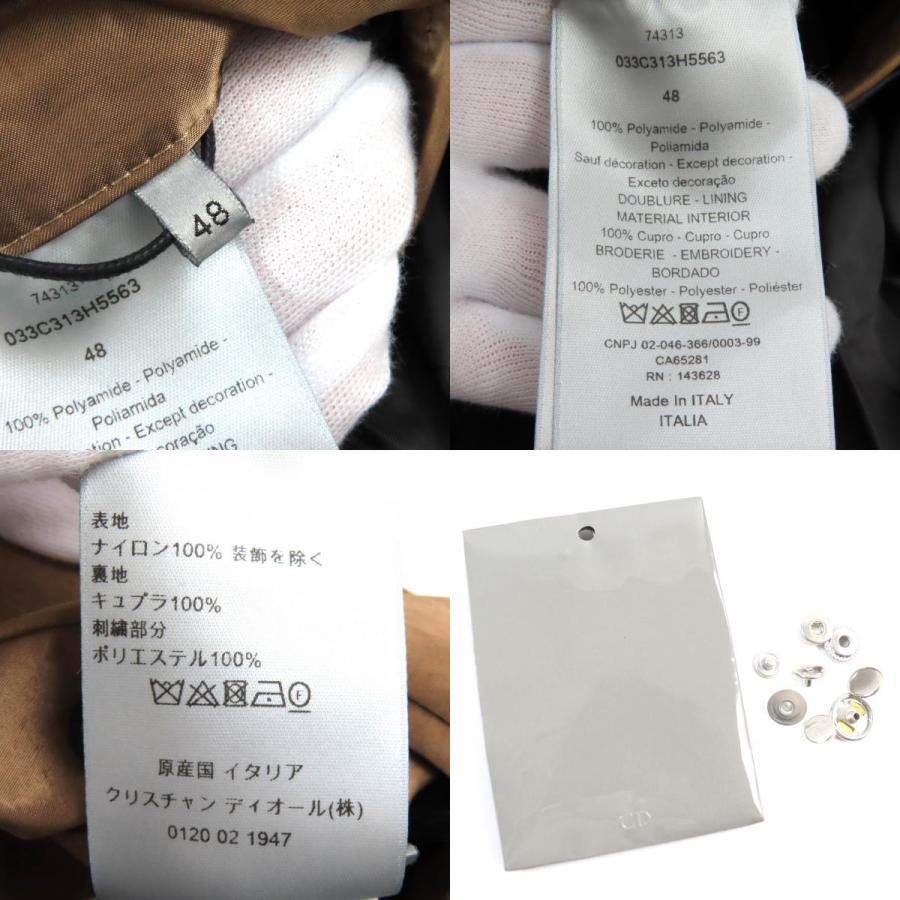 極美品 Dior ディオール 1947刺繍 ナイロン フーデッドコート 48