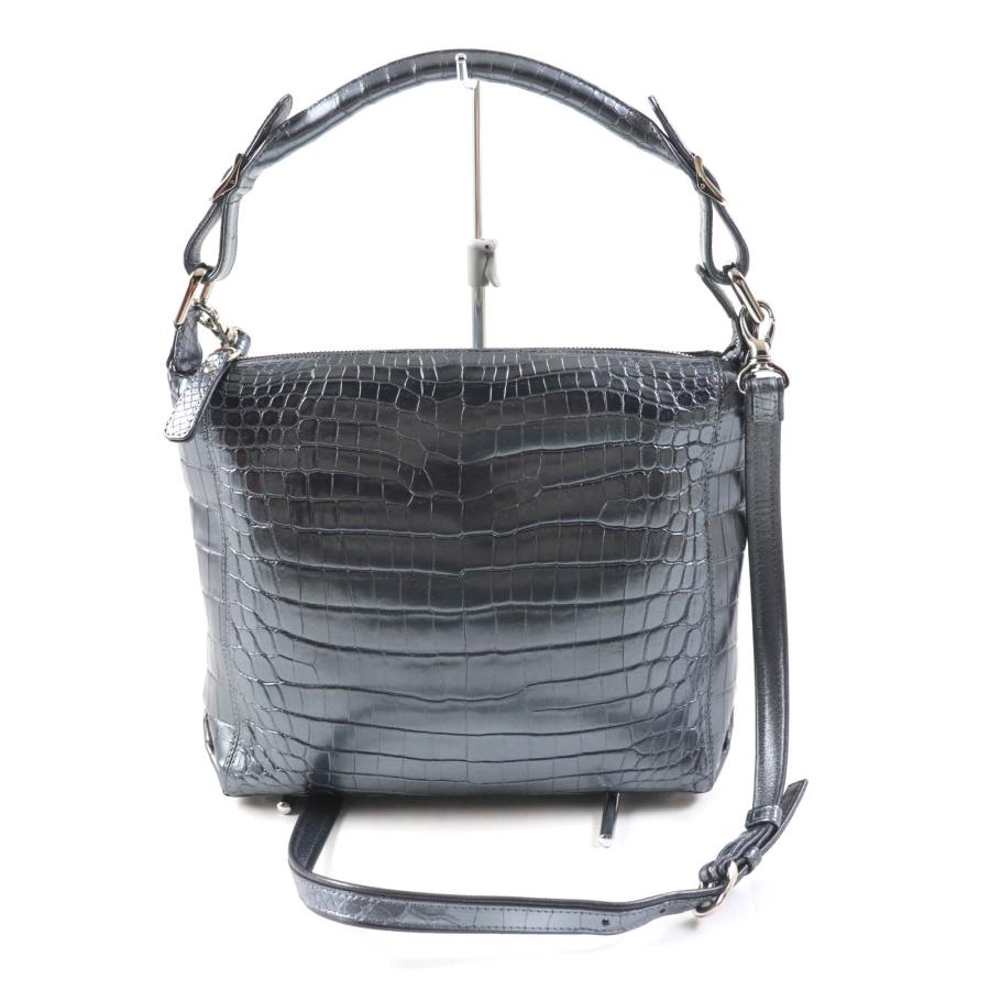極美品☆Takechi タケチ ミニポーチ付 クロコダイル 2way ハンドバッグ 