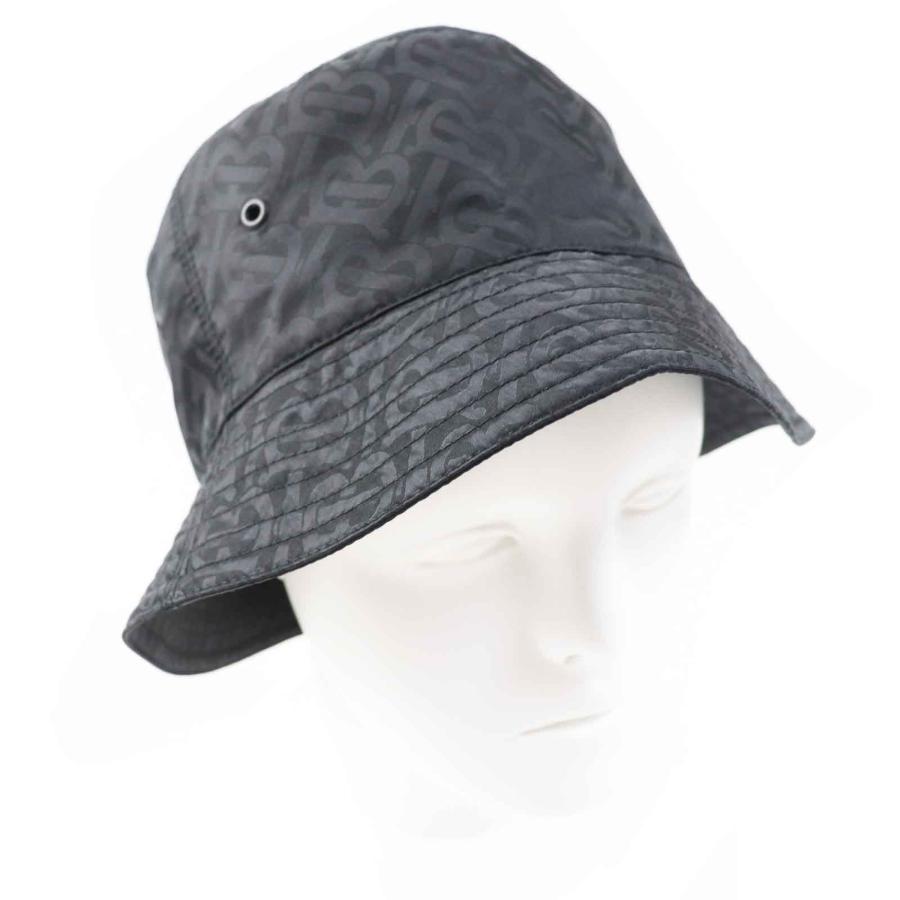 極美品◎BURBERRY バーバリー 8072726 TBロゴ 帽子 バケットハット ブラック S イタリア製 正規品 レディース BURBERRY（バーバリー） 極美品◎BURBERRY 8072726 TBロゴ 帽子