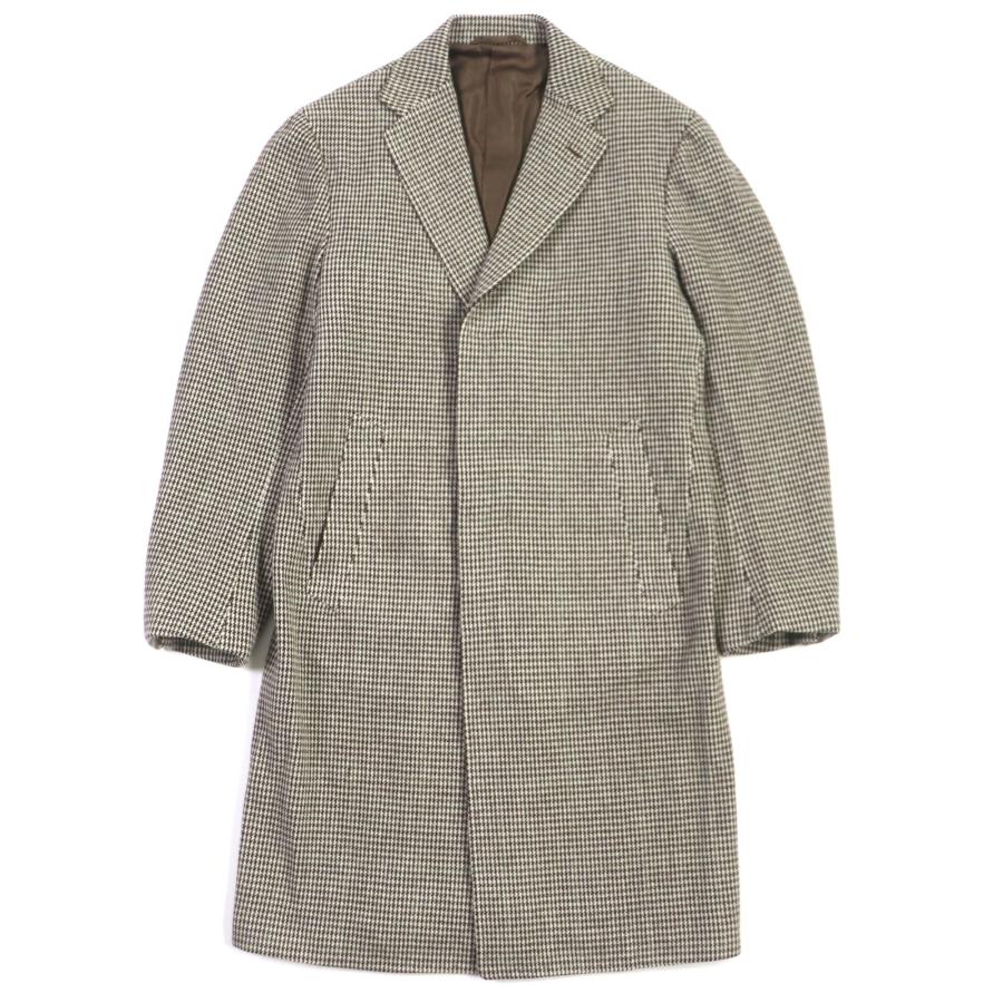 極美品▼Sartorio サルトリオ ウール100% BEAMS取扱い ツイード 千鳥柄編み 比翼仕立て シングル チェスターコート 44 正規品 メンズ 極美品▽Sartorio サルトリオ ウール100% BEAMS取扱い ツイード 千鳥柄