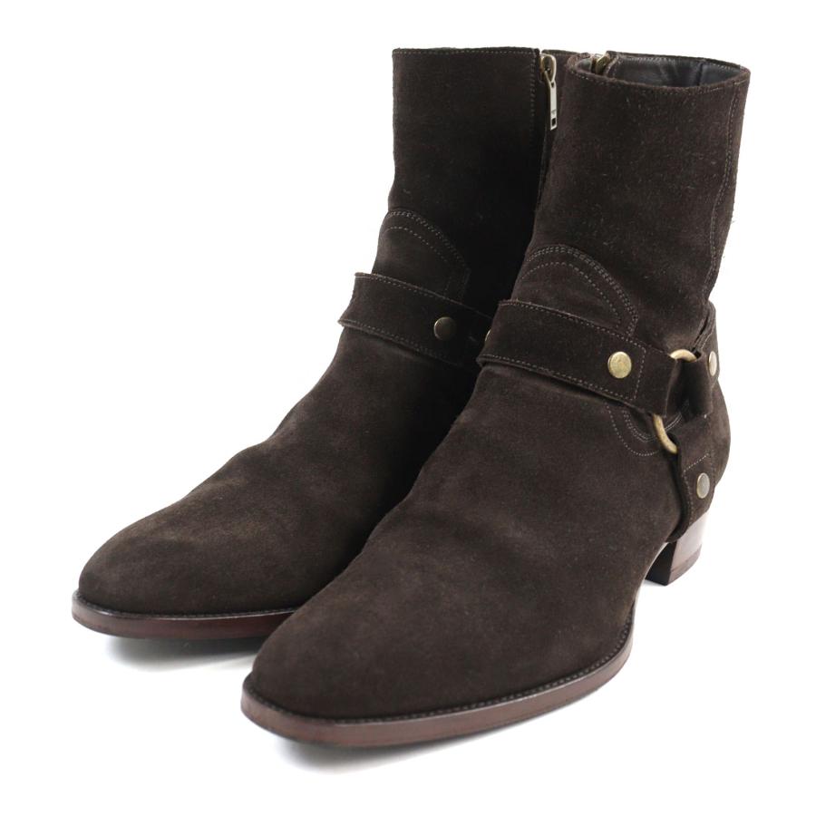 SAINT LAURENT リングブーツ　スエード 最終値下げ】サンローランパリリングブーツスウェード