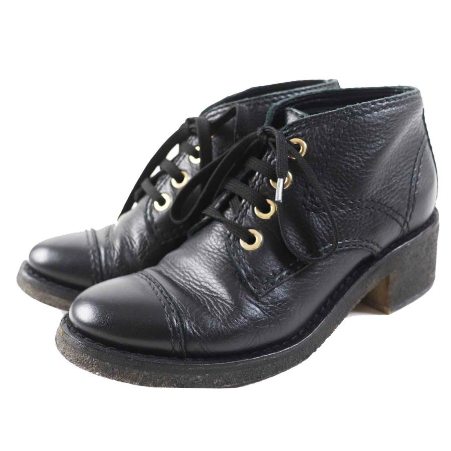 シャネル(Chanel) ココマーク レースアップ シューズ ブラック 38