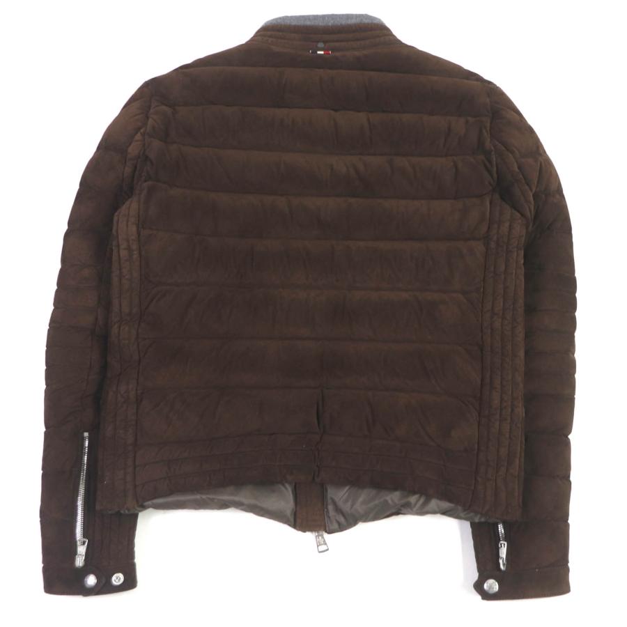 美品□MONCLER モンクレール LEFRANC GIUBBOTTO ヤギ革 スウェードレザー スタンドカラー ダウンジャケット ブラウン 2 正規品 メンズ MONCLER（モンクレール） 美品□MONCLER LEFRANC GIUBBOTTO ヤギ革