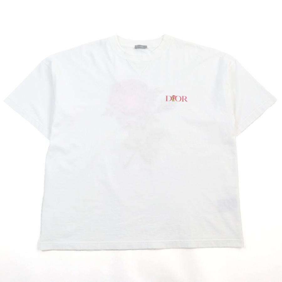 DIOR HOMME ディオール ホワイト 花柄刺繍 Tシャツ