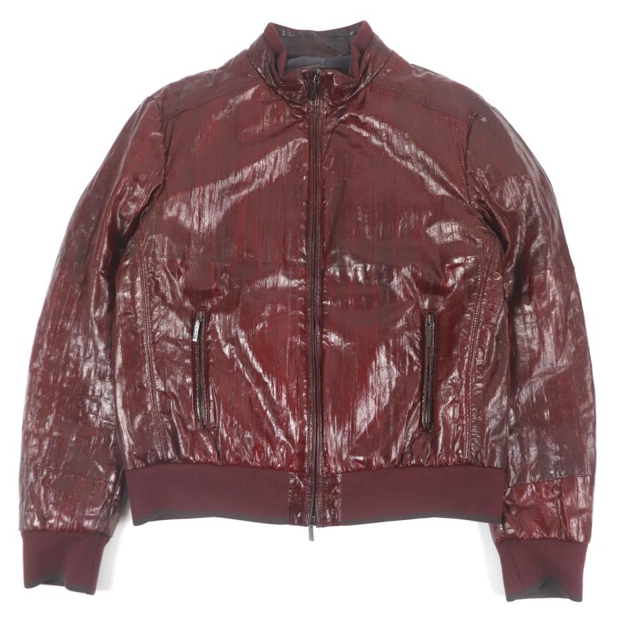 希少 ETRO エトロ ペイズリー裏地 レザージャケット イタリア製 ボルドー ETRO（エトロ） 極美品□ETRO イールスキン 裏シルク混 中綿入り