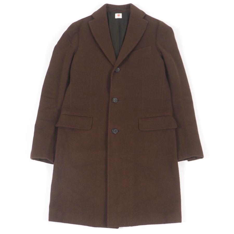 極美品□LUIGIBORRELLI ルイジボレッリ ウール アルパカ Capo Destrutturato チェスターコート ブラウン 46 イタリア製 正規品 メンズ 極美品□LUIGIBORRELLI ルイジボレッリ ウール アルパカ Capo