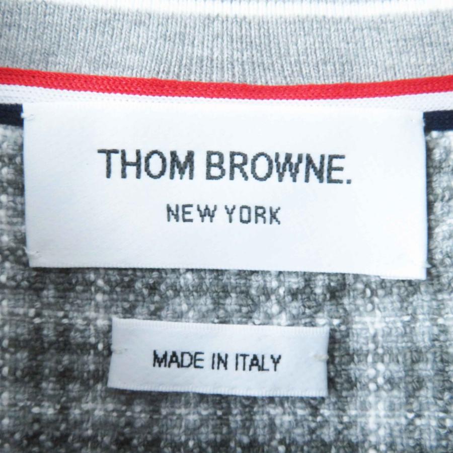 極美品◎THOM BROWNE トムブラウン 24SS FJD105A チェック柄 ツイード 半袖 ワンピース グレー ホワイト 40 イタリア製 正規品 レディースの画像