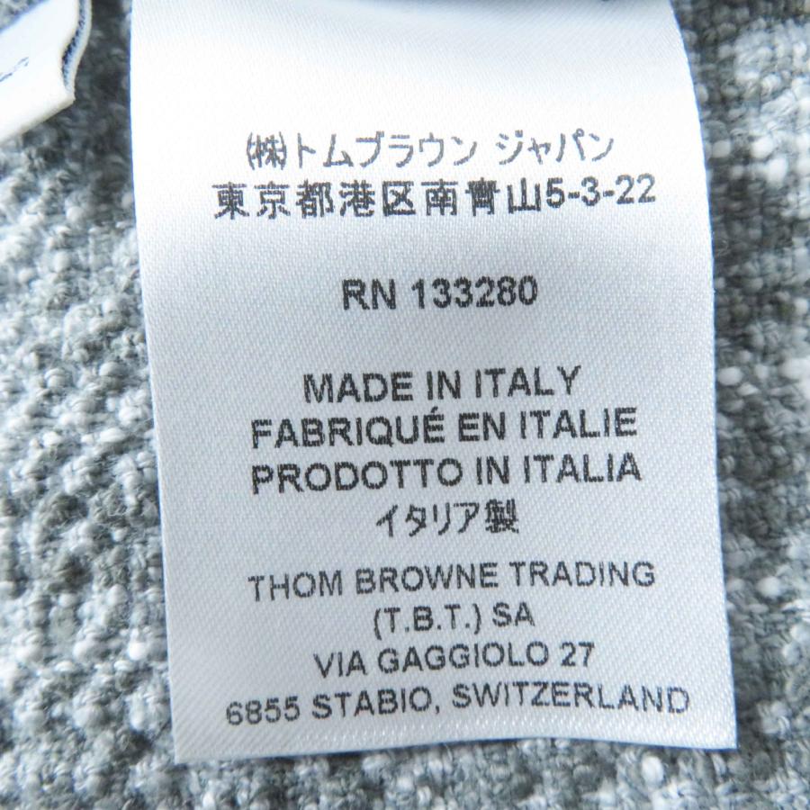 極美品◎THOM BROWNE トムブラウン 24SS FJD105A チェック柄 ツイード 半袖 ワンピース グレー ホワイト 40 イタリア製 正規品 レディースの画像