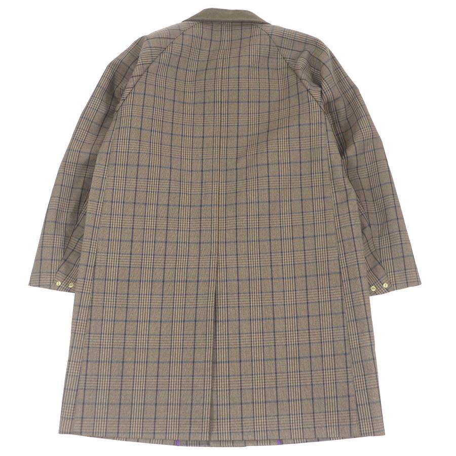 極美品□SANYOCOAT サンヨーコート ウール コットン チェック柄 襟 