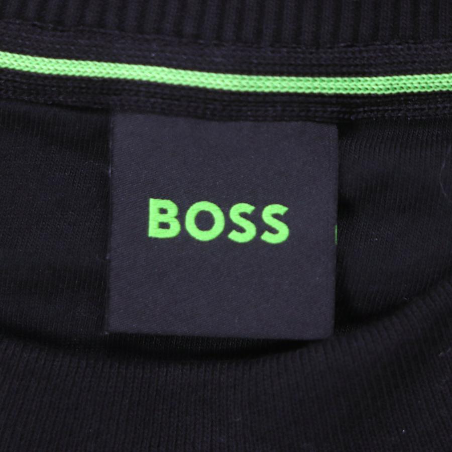 極美品▽HUGO BOSS ヒューゴボス コットン100% ロゴプリント クルー